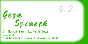 geza szimeth business card